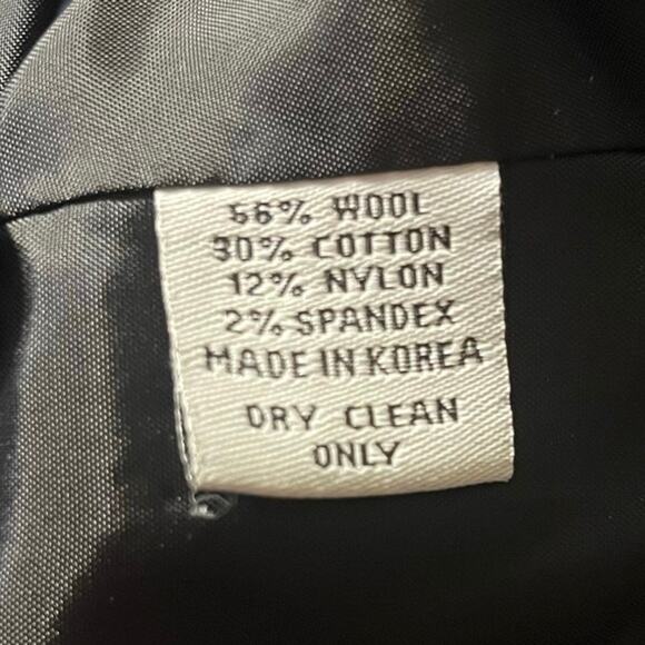 VTG Emanuel Ungaro Houndstooth Wool Blazer 3 Button Tie Back Lined Gray Size 14 - Picture 8 of 11